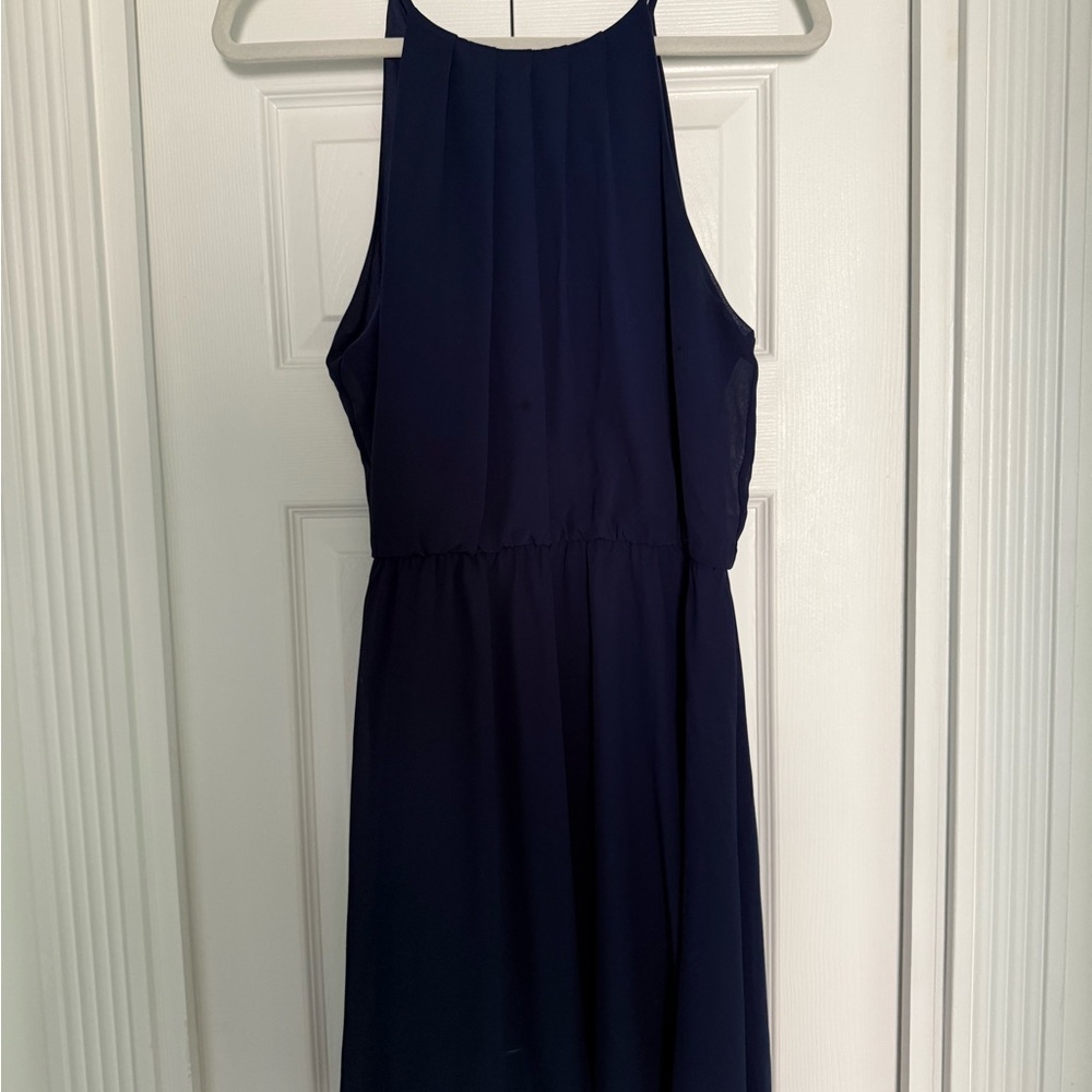 Lush Blue Halter Sundress for Cocktail